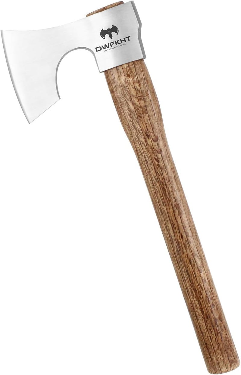 DWFKHT 16.5" Throwing Axe, Throwing Hatchet with 1065 High Carbon Steel & Beech Wood Handle, Perfect for Axe Throwing Games, Competition and Recreation, Ideal Gift for Men (Silver Gray) - Image 1